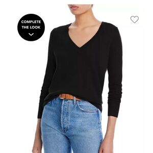 Aqua V-Neck Cashmere Sweater in black; size S; GUC!